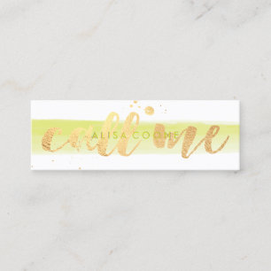 PixDezines call me dazzled faux gold brush script Mini Business Card