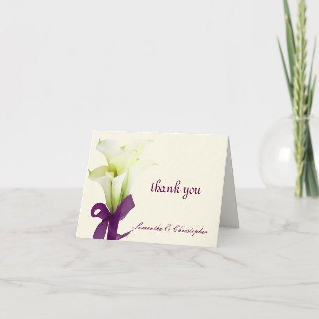 PixDezines calla lilies, wedding thank you (Front)