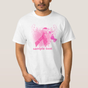 PixDezines Cancer Awareness, Pink Ribbon T-Shirt