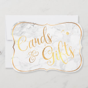PixDezines Cards+Gifts Marble+Faux Gold/Table Sign