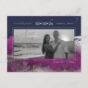 PixDezines Cassis Brush Strokes Save our Date Postcard