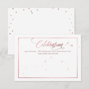 PixDezines Celebration, Dazzled/Faux Rose Gold Invitation