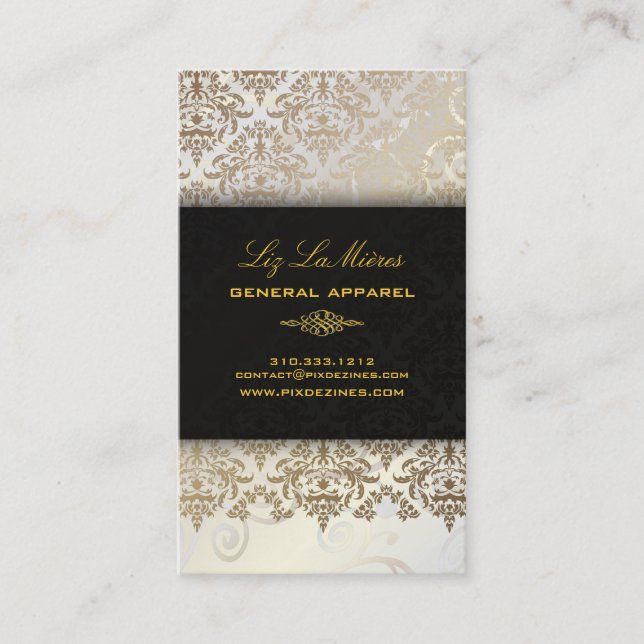 PixDezines Céline Damask Business Card (Front)