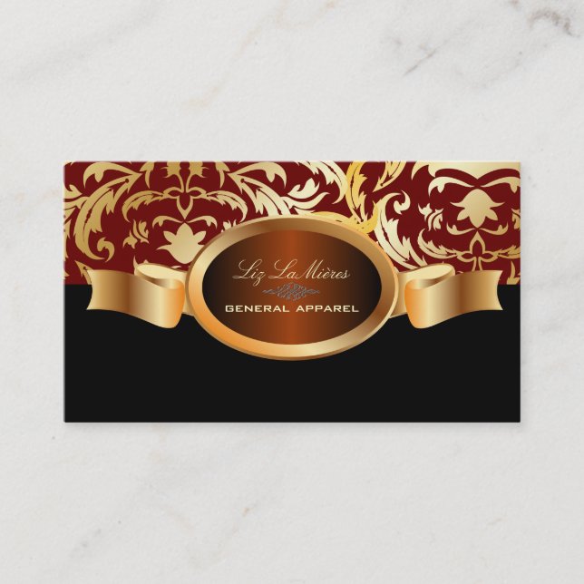 PixDezines Céline Damask Business Card (Front)