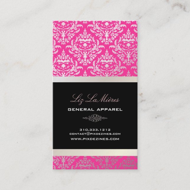 PixDezines Céline Damask Business Card (Front)