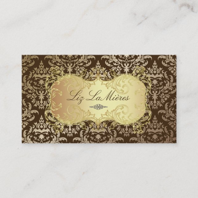 PixDezines Céline Damask Business Card (Front)