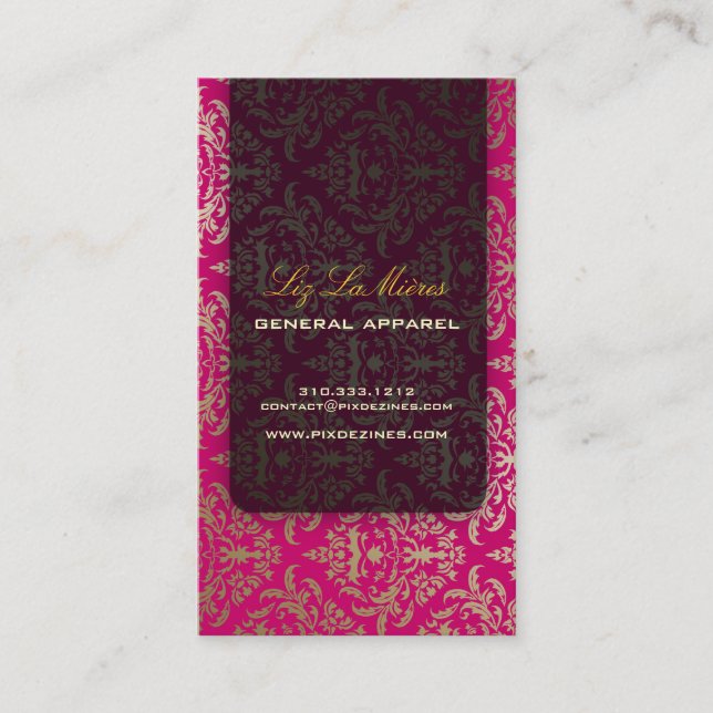 PixDezines Céline Damask Business Card (Front)
