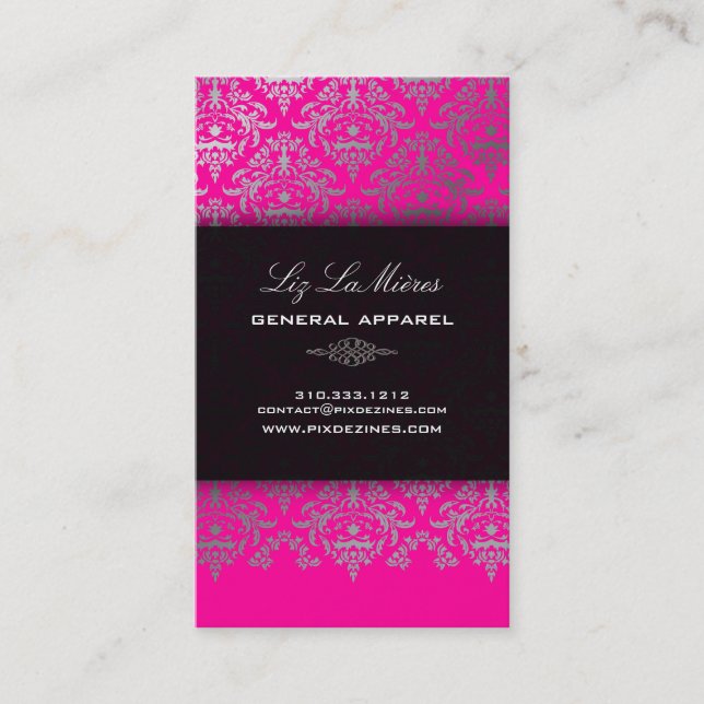 PixDezines Céline Damask Business Card (Front)