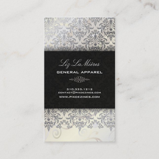 PixDezines Céline Damask Business Card (Front)