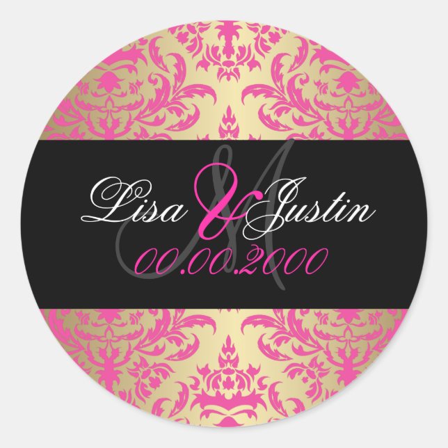 PixDezines Céline Damask monogram stickers (Front)