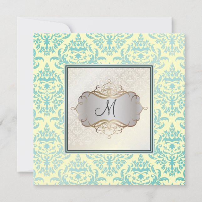 PixDezines Céline Damask, Pearl Invitation (Front)