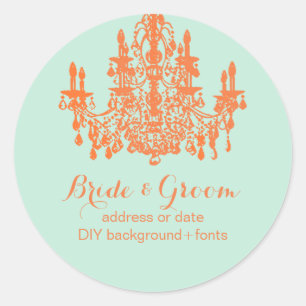 PixDezines celosia orange chandelier Classic Round Sticker