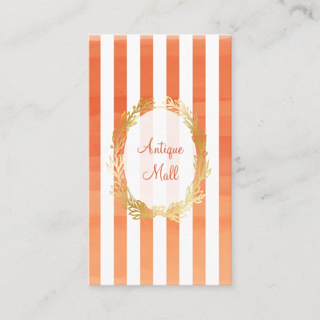 PixDezines celosia orange stripes watercolor Business Card (Front)