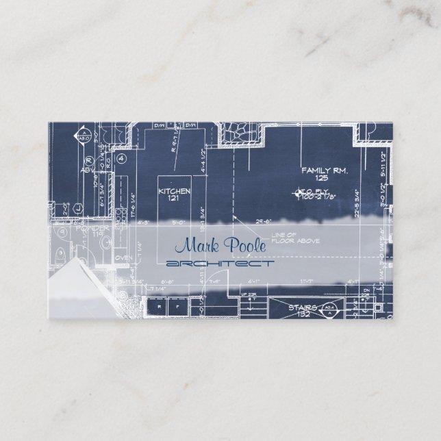 PixDezines chalkboard architect blueprints Business Card (Front)