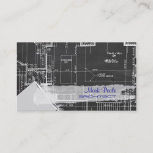 PixDezines chalkboard architect blueprints Business Card
