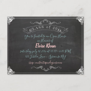 PixDezines CHALKBOARD GRADUATION/DIY Invitation Postcard