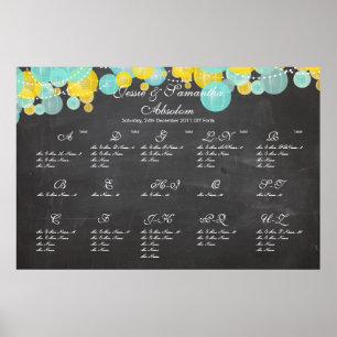 PixDezines chalkboard+lanterns/seating chart