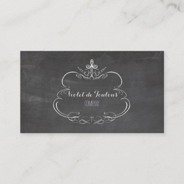PixDezines chalkboard+petite fleurs Business Card (Front)