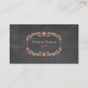 PixDezines Chalkboard+Petite Fleurs Business Card