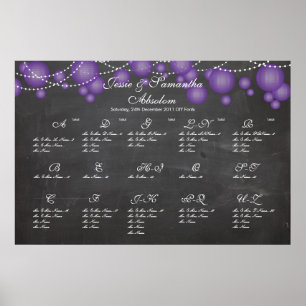 PixDezines chalkboard+purple lantern/seating chart