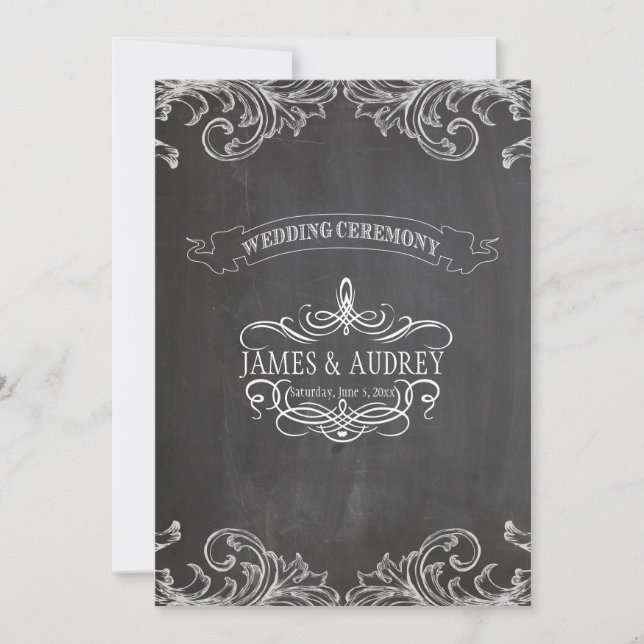 PixDezines chalkboard/rococo/diy background colour Invitation (Front)