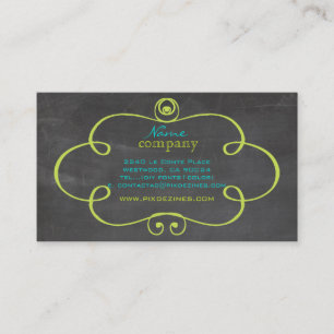 PixDezines chalkboard+scrolls frame Business Card