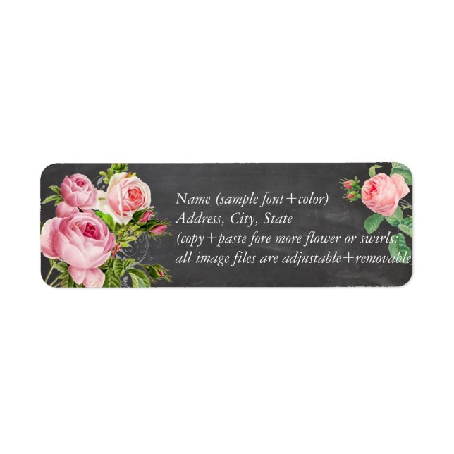 PixDezines chalkboard+vintage roses (Front)
