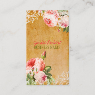 PixDezines chalkboard+vintage roses Business Card