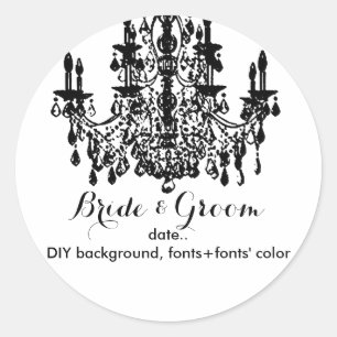 PixDezines chandelier/DIY background Classic Round Sticker