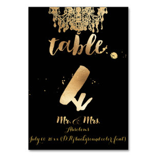 PixDezines Chandelier/Faux Gold/table 4 Table Number