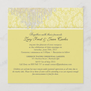 PixDezines Chandelier/Moiré Damask/diy colour lemo Invitation