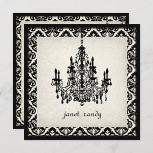 PixDezines Chandelier+olivia damask Invitation