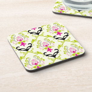 PixDezines Chantal Damask/DIY background colour Coaster