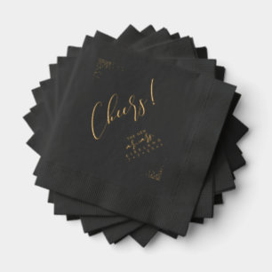 PixDezines Cheers Gold Confetti Foil Napkins