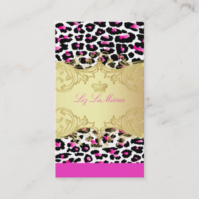 PixDezines cheetah spots/diy background colour Business Card (Front)