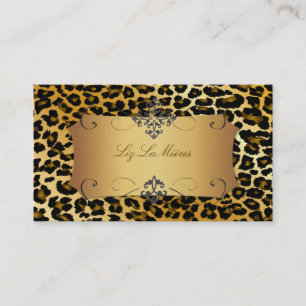 PixDezines cheetah spots/metallic gold stock Business Card