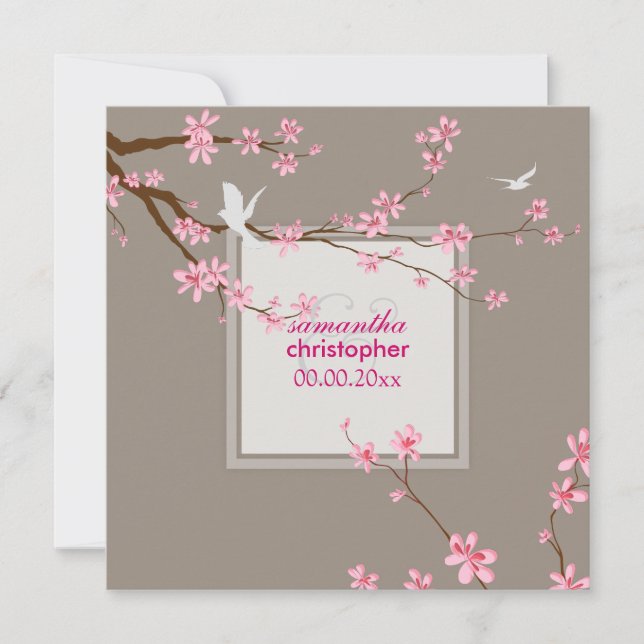 PixDezines Cherry blossom/diy background Invitation (Front)