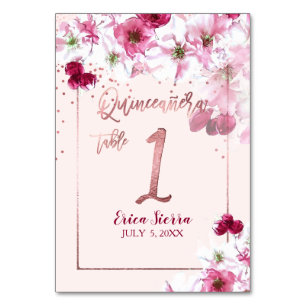PixDezines Cherry Blossoms, Quinceanera Table Number