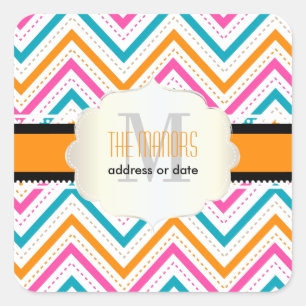 PixDezines Chevron/Christmas/DIY colours Square Sticker