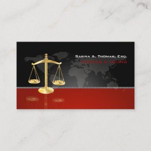 PixDezines CHIC ATTORNEYS/GRAPHITE+RED Business Card