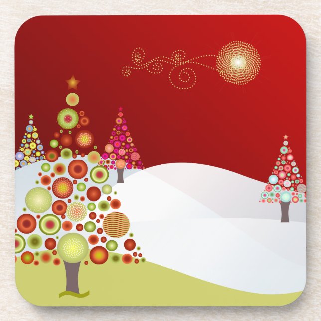 PixDezines christmas trees Coaster (Front)