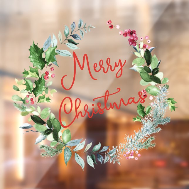 PixDezines Christmas Wreath Window Cling (Sheet 2)