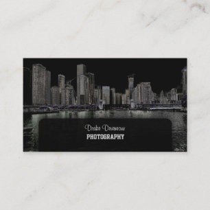 PixDezines City Scape, Lakeshore, Chicago/black Business Card