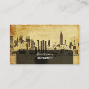 PixDezines City Scape, New York, vintage Business Card