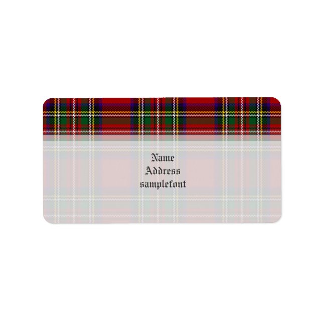 PixDezines clan stewart tartan/red+green Label (Front)