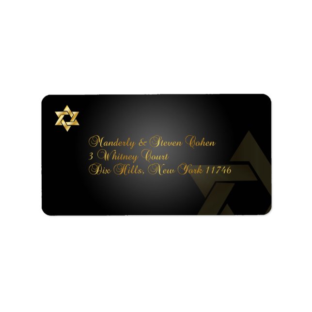PixDezines Classic Bar Mitzvah/black+gold Label (Front)