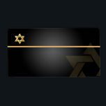 PixDezines Classic Bar Mitzvah/black gold/Shipping<br><div class="desc">PixDezines dazzled faux gold bar mitzvah stylish return address labels / stickers DIY colour, accented with star of david.
Copyright © 2010-2016 PixDezines.com™ and PixDezines™ on zazzle.com. All rights reserved.</div>