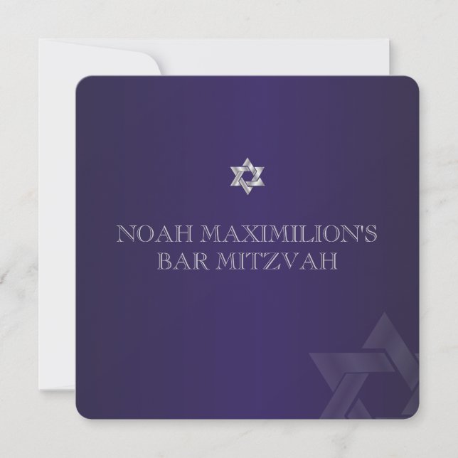 PixDezines classic mitzvah/purple/diy colour Invitation (Front)