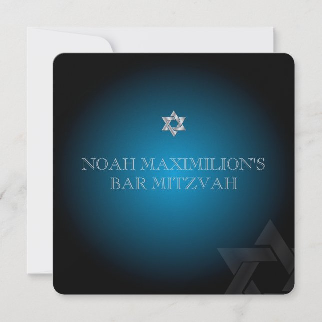 PixDezines classic mitzvah/teal/blue/silver Invitation (Front)