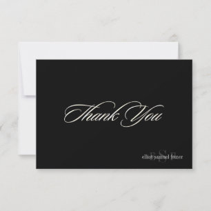 PixDezines Classic Monogram Thank you cards, Flat Card